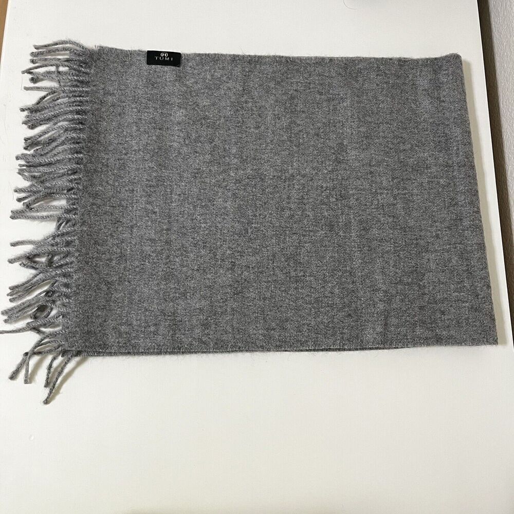 Tumi Fringe Scarf Pure Peruvian 100% Baby Alpaca Gray